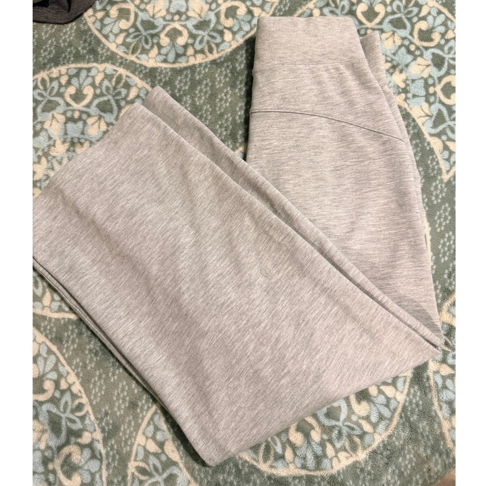 Lululemon Align Wide Leg Cropped Pant Heathered Core Light Grey Nulu Size 2 - Picture 2 of 4